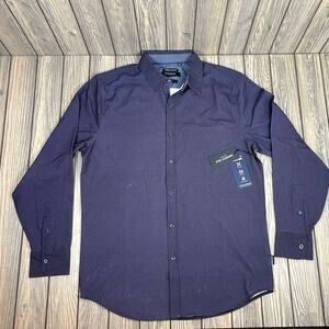 Kenneth Cole Mobility Woven Shirt Long Sleeve Button Performance Comfort M‎ Slim